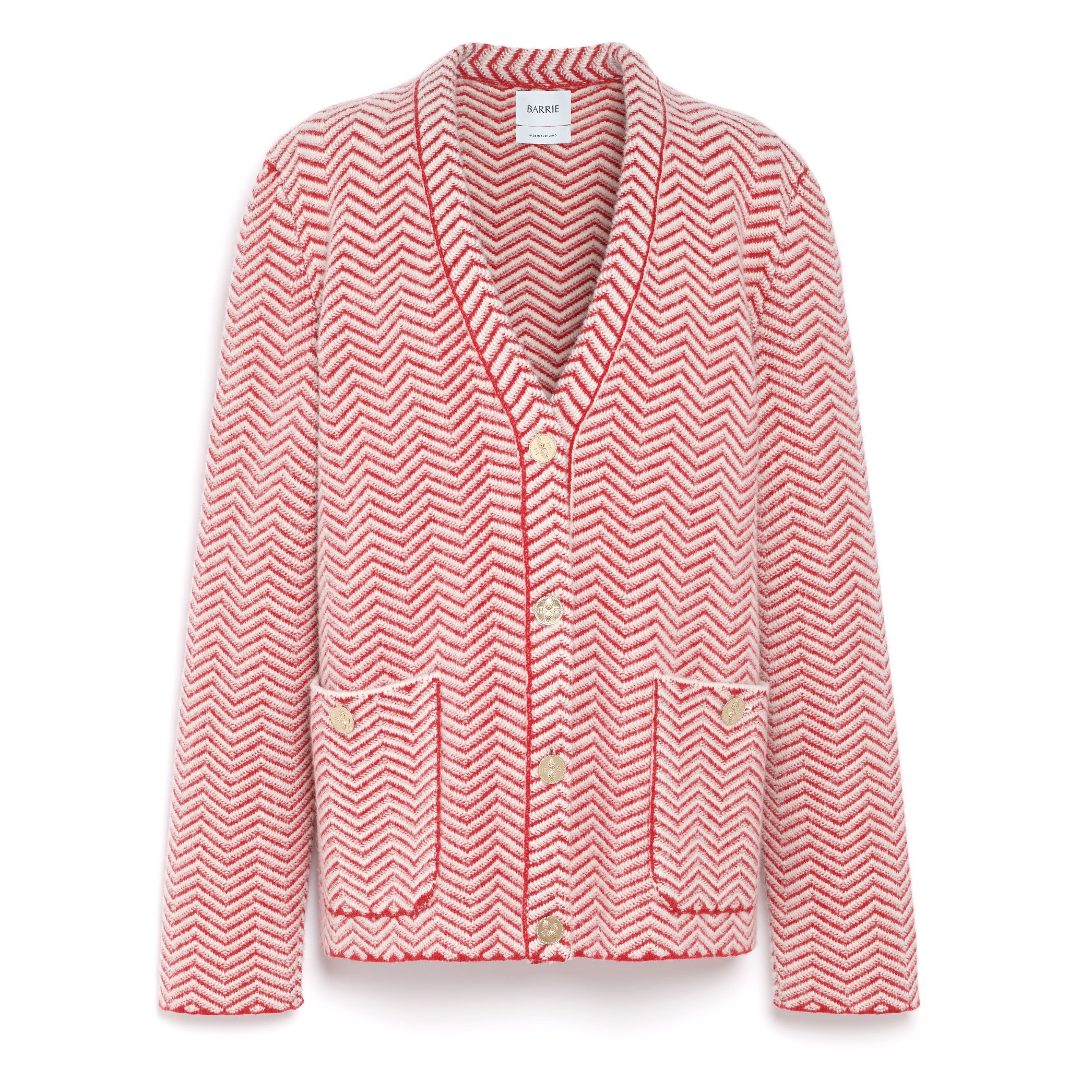 Cashmere, wool and silk tailored jacket with a chevron motif –