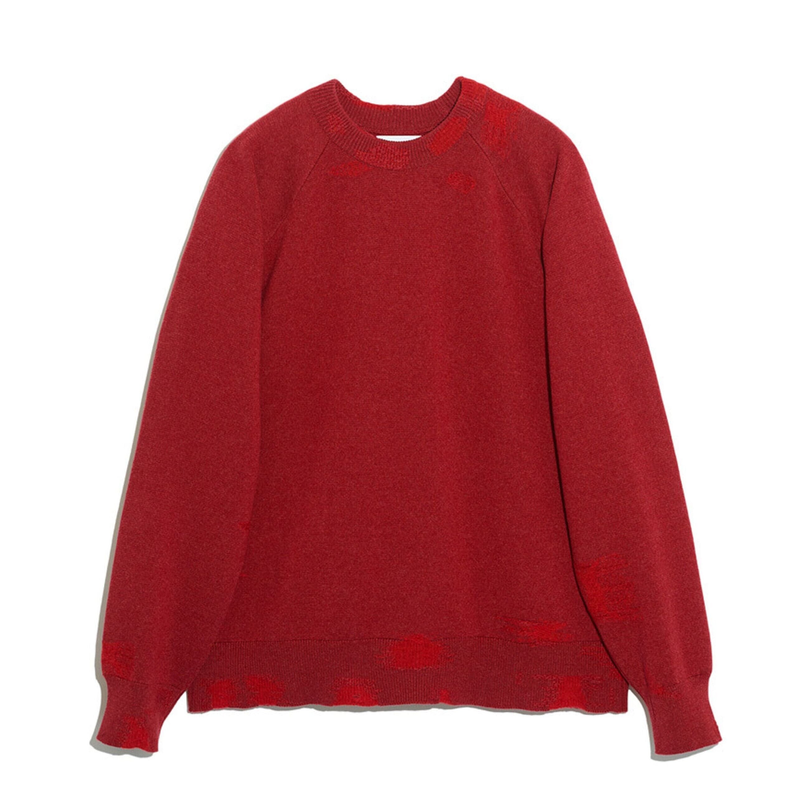 Round-neck cashmere, cotton and lambswool jumper