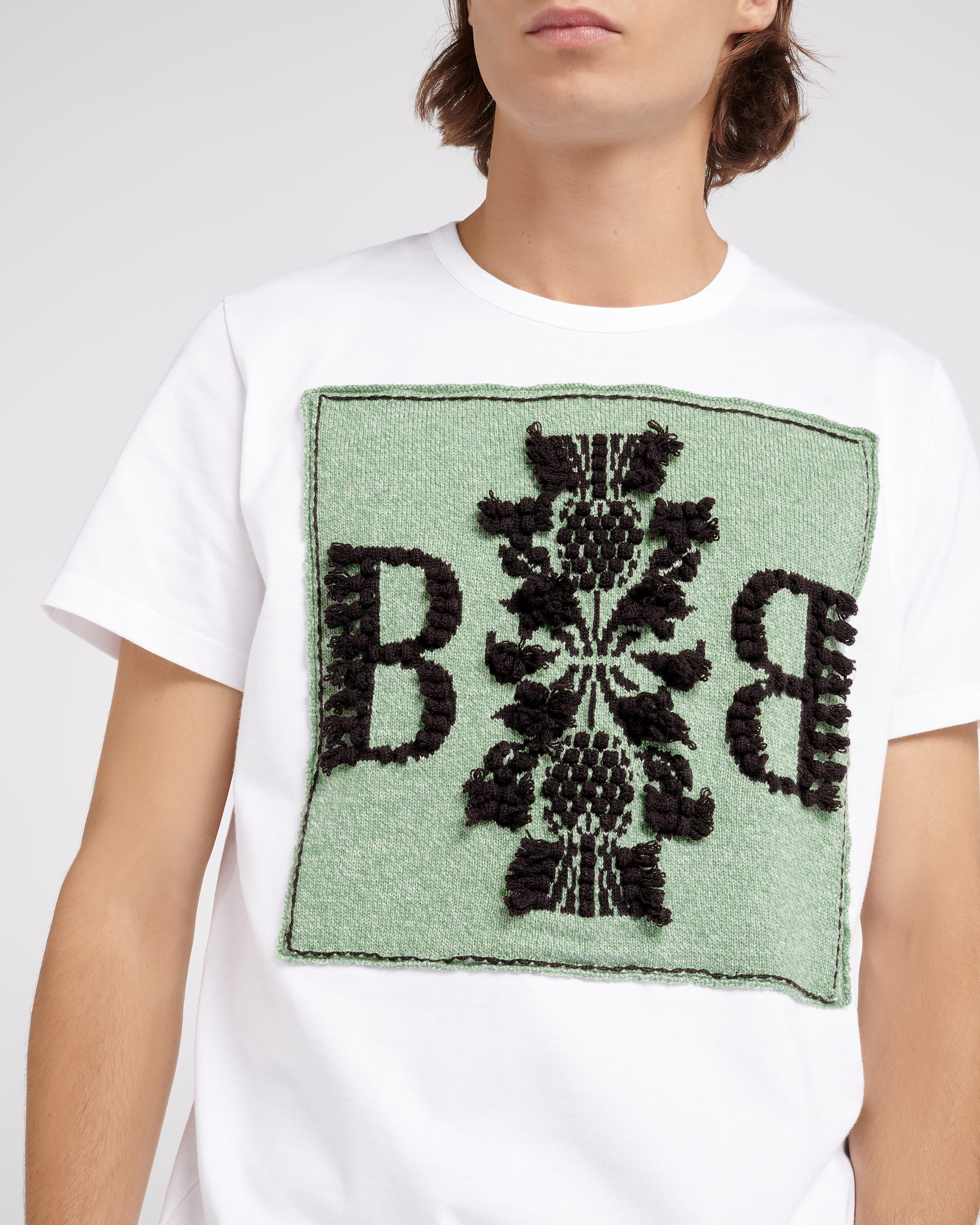 Cotton t-shirt with Barrie logo cashmere patch