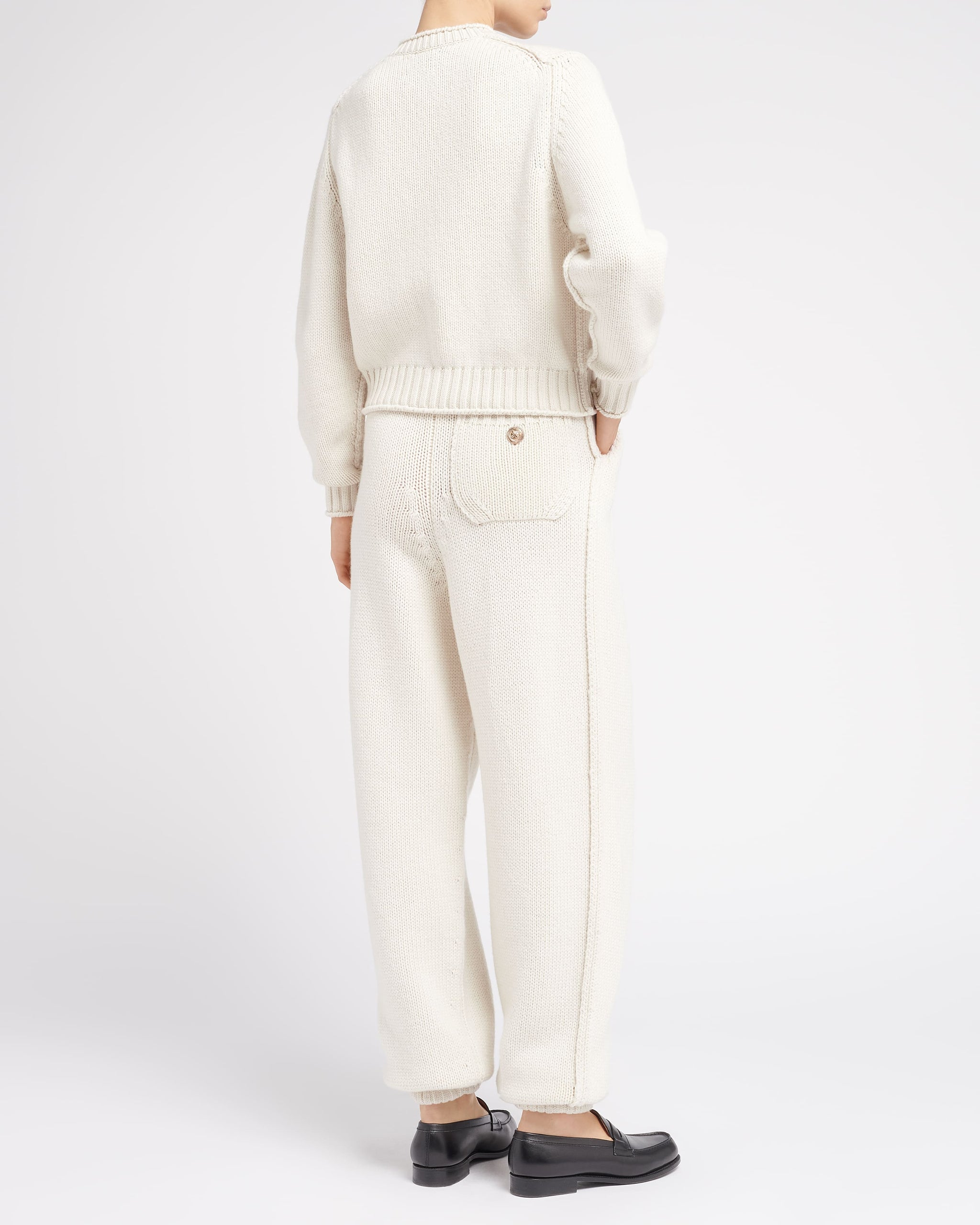 Cashmere Cardigan Jumper in Cream White