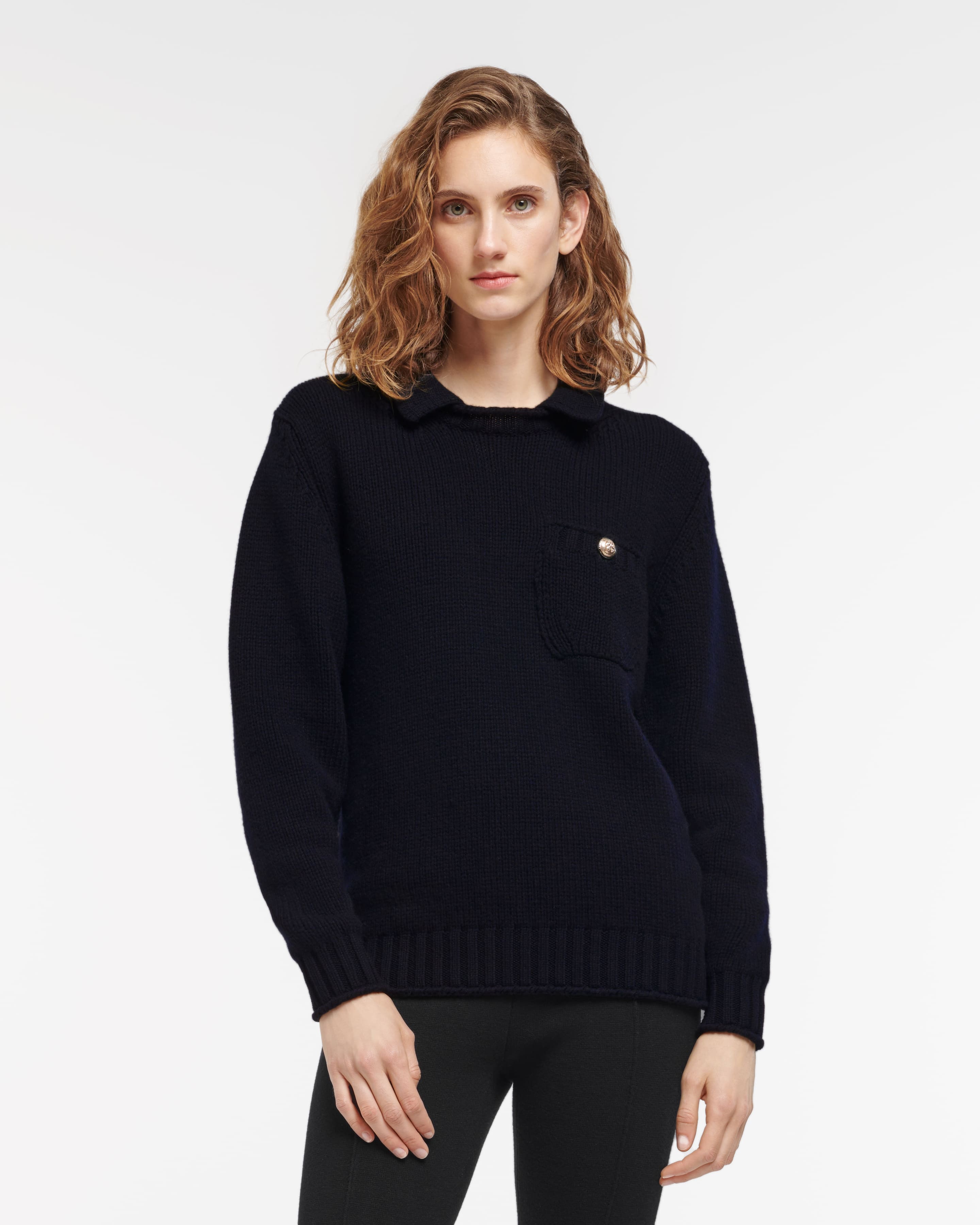 Chunky cashmere jumper with polo shirt collar Barrie Sofia