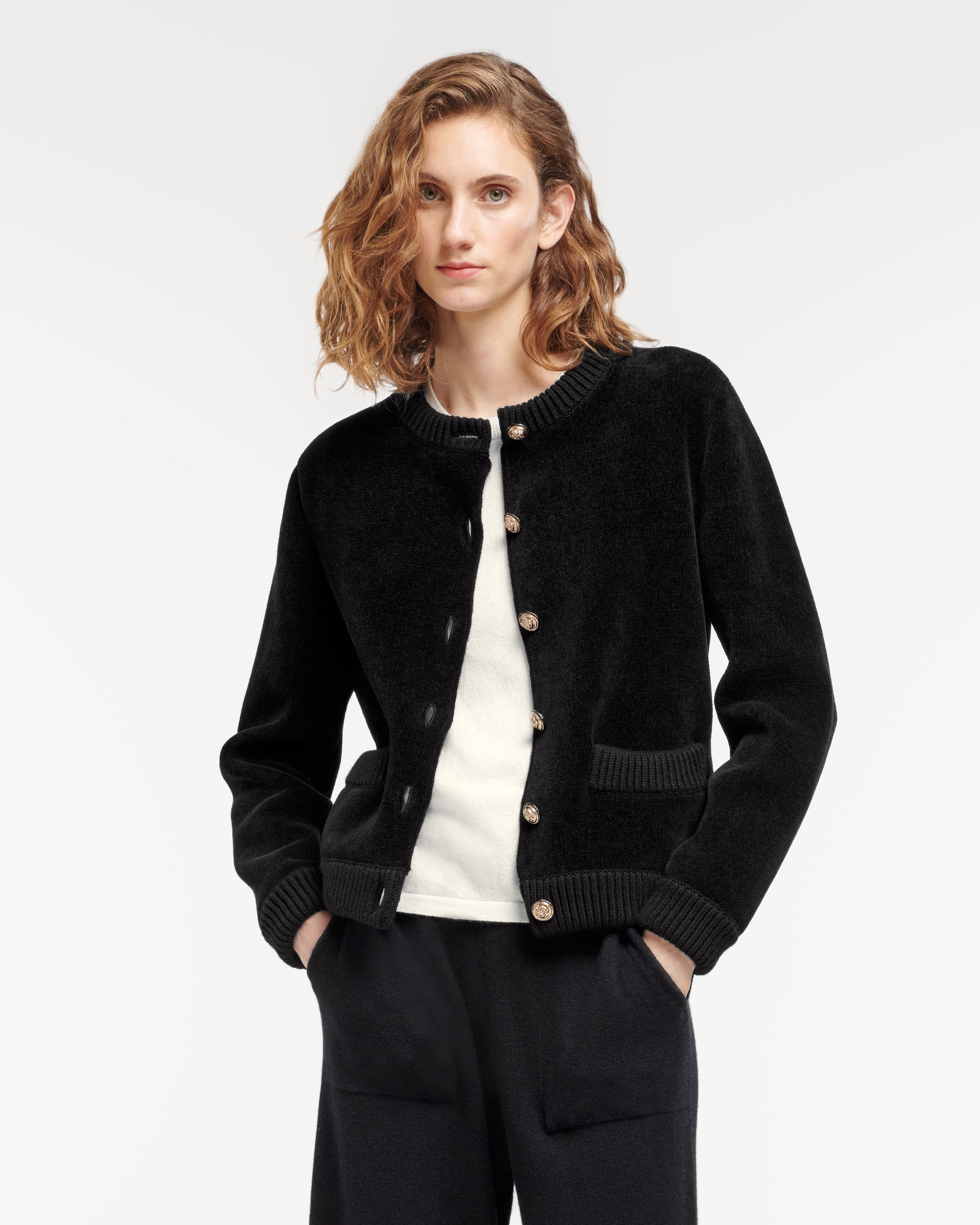 Cashmere and cotton velvet-effect cardigan | Barrie + Sofia Coppola ...
