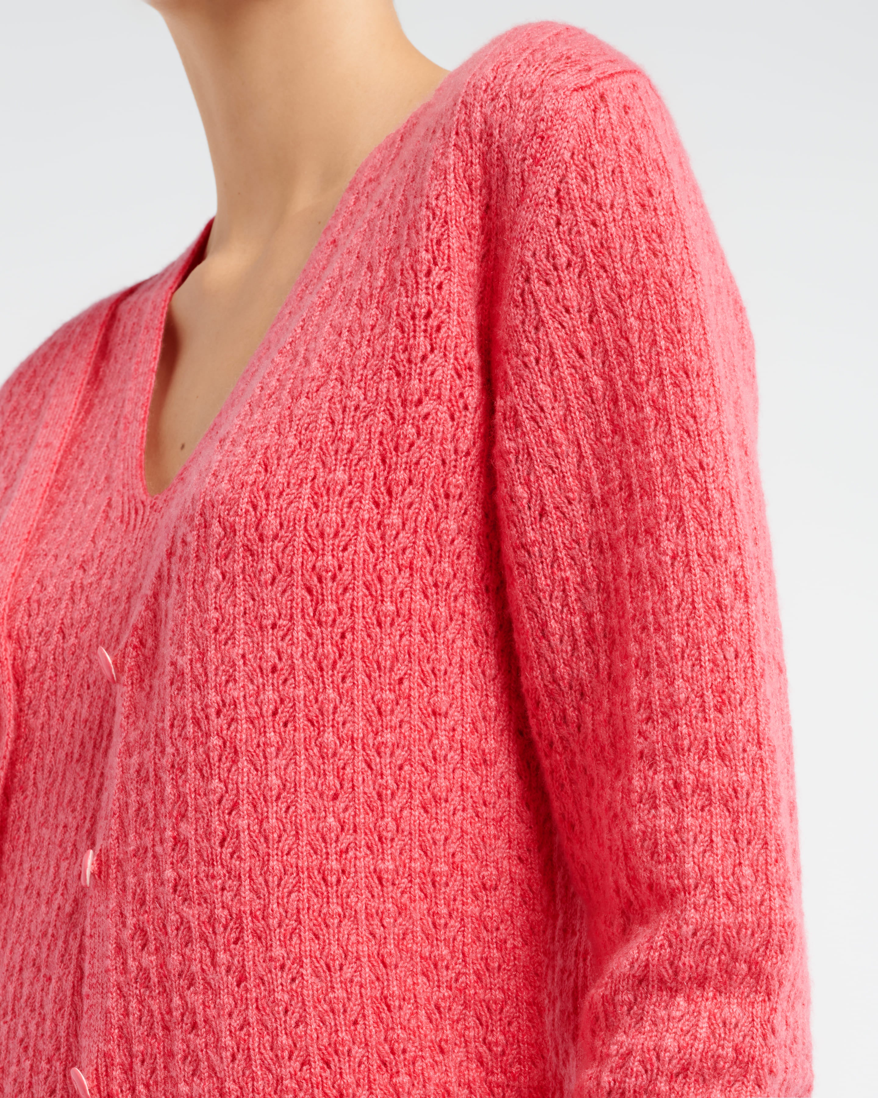 Lace pink cardigan hotsell