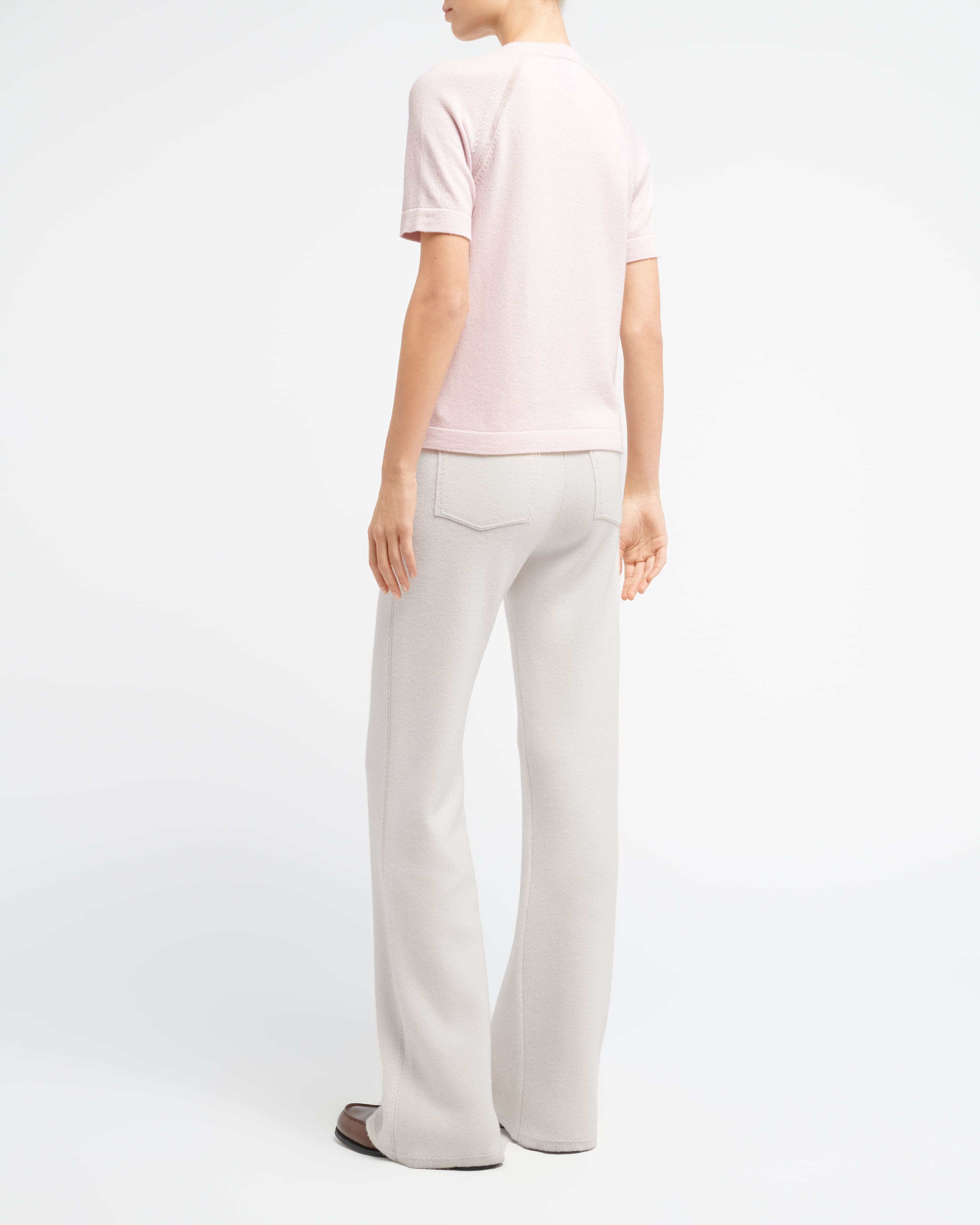 Barrie cashmere short-sleeved top - Orange
