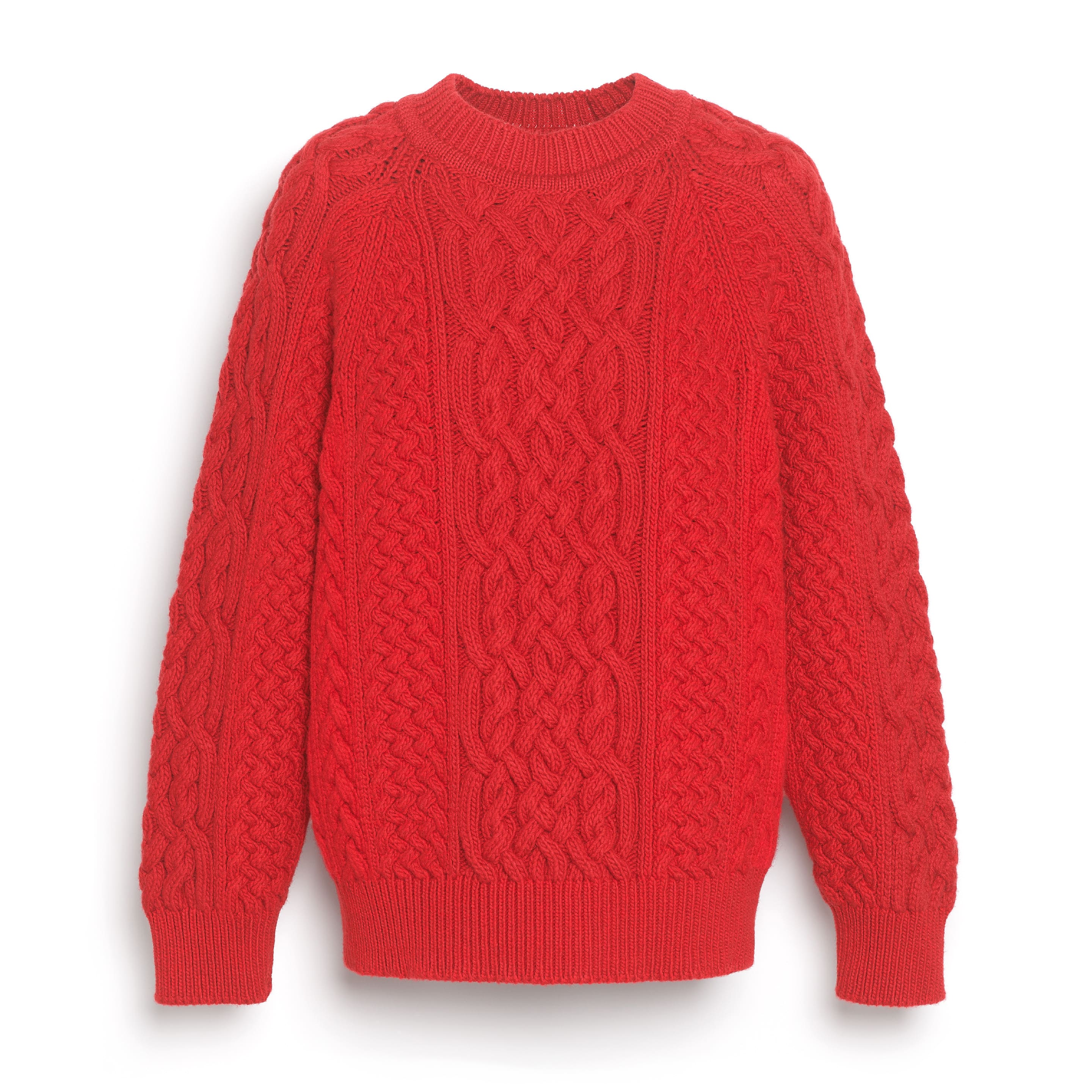 Mens red cable knit jumper best sale