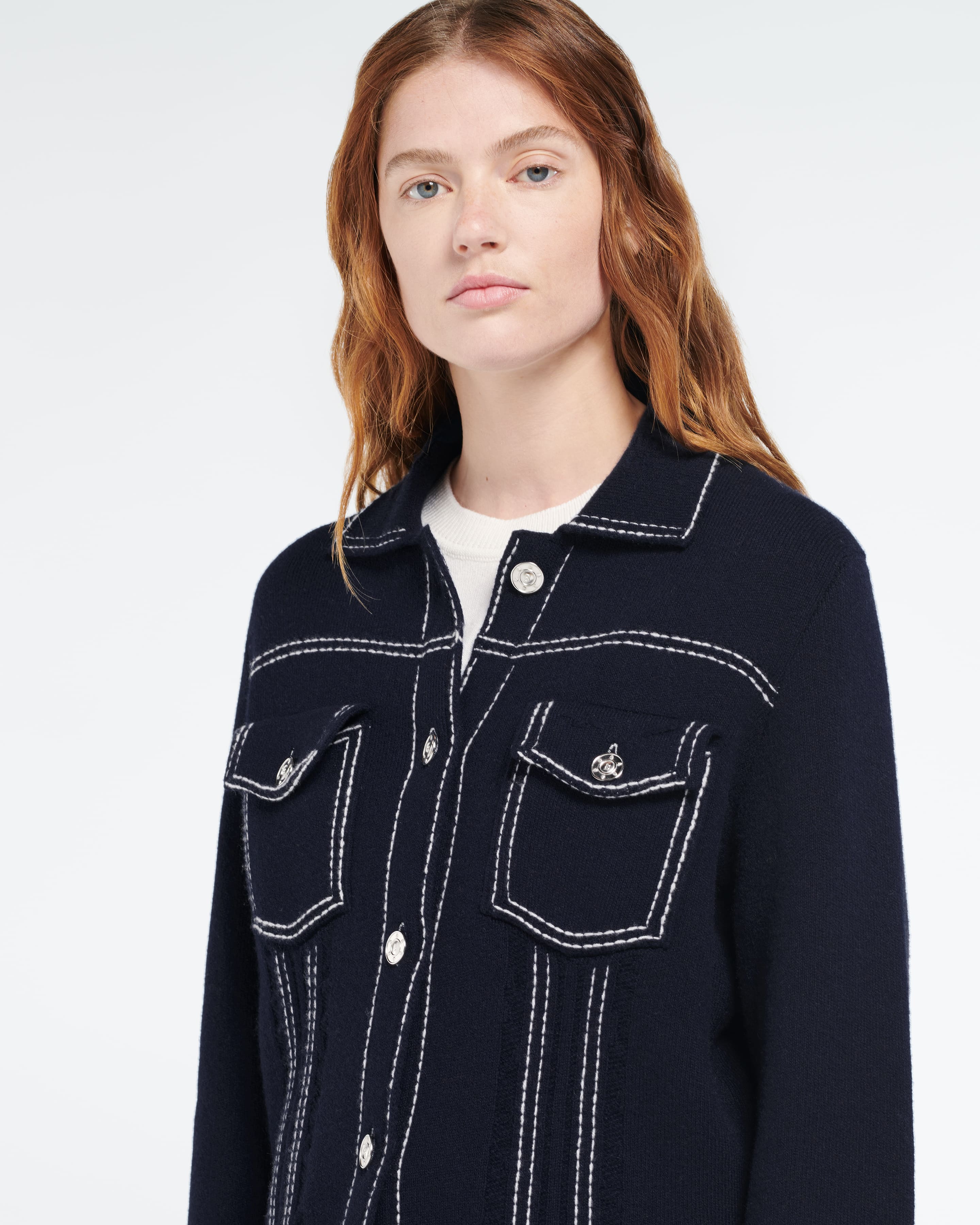 Denim regular cashmere and cotton jacket Barrie