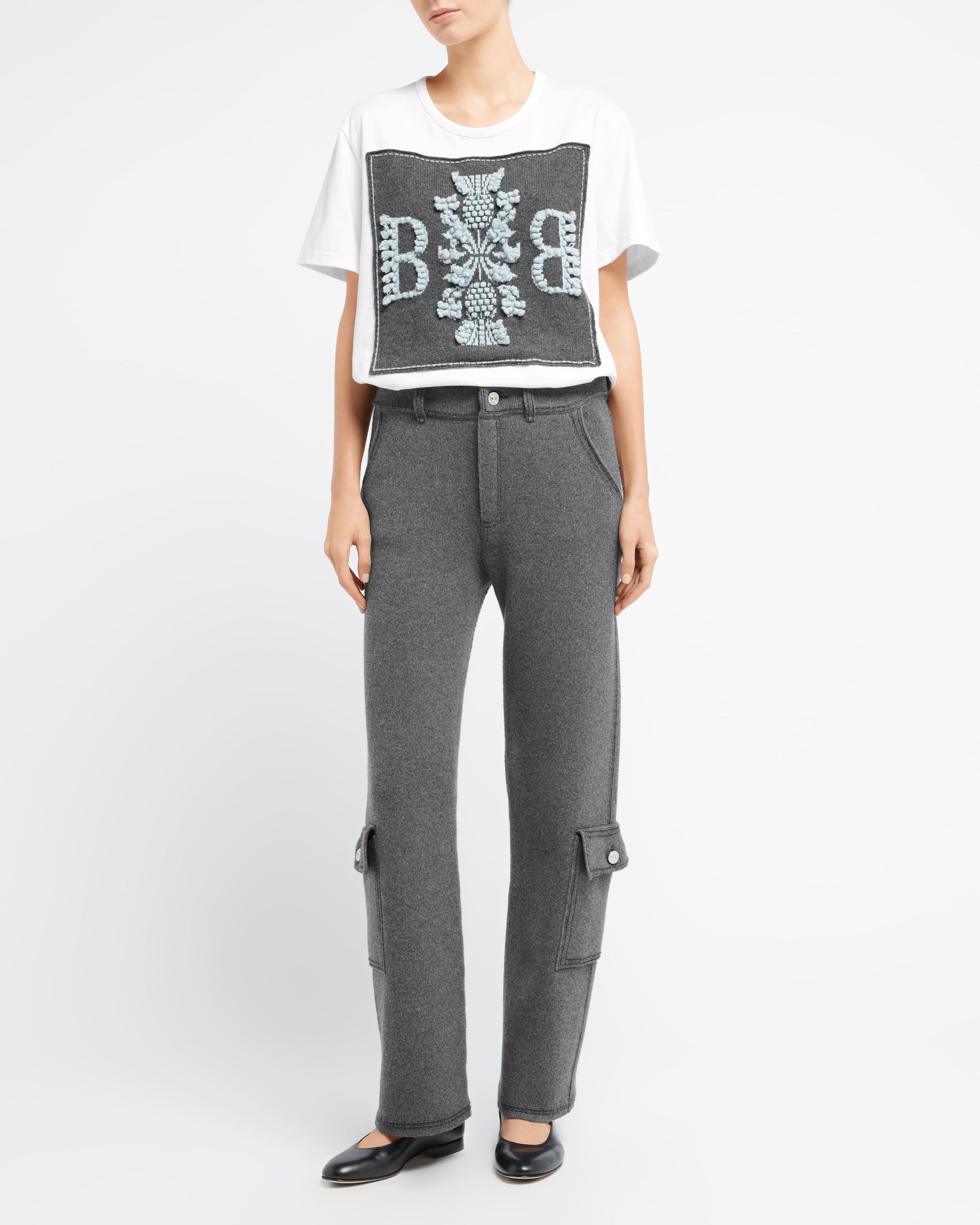 Denim cargo trousers in cashmere and cotton – Barrie.com