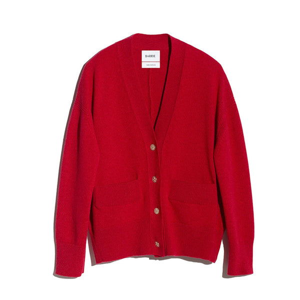 Barrie checked cashmere cardigan - Red
